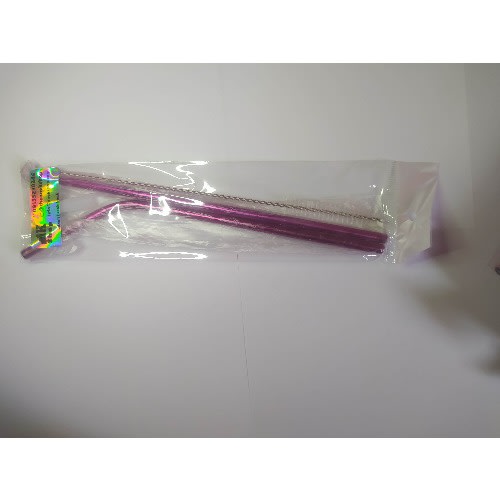 Reusable Stainless Steel Straws 4pc Set - Pink
