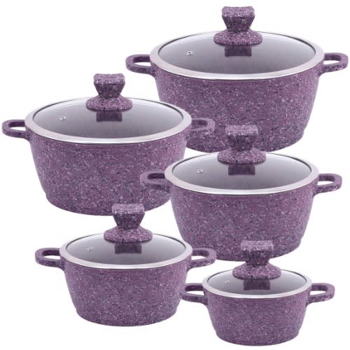 Nessa 5pcs Non-stick Pots - Purple