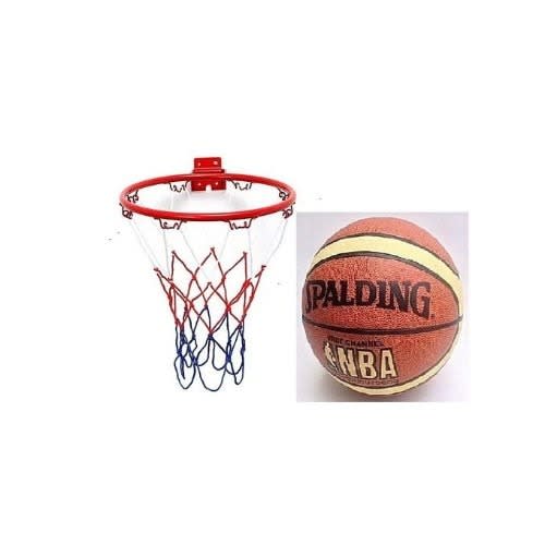 Wall Hanging Basketball Hoop Rim Net + Basketball