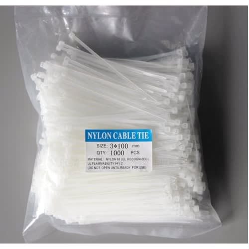 Nylon Cable Zip Ties - 1000pcs - 3 X 100