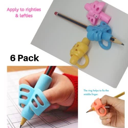 6pcs Silicone Kids Handwriting Aid Pencil Grip