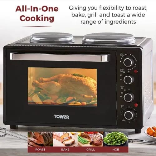 32l Mini Conventional Oven With Dual Hot Plates-1000w