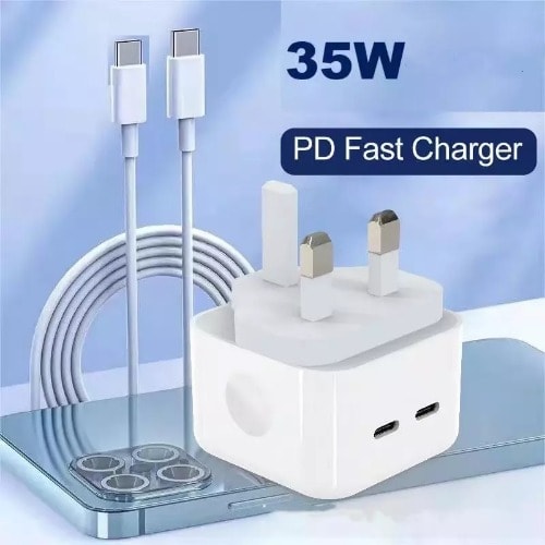 iPhone Fast Charger 35W - Dual Usb-c Port Power Adapter