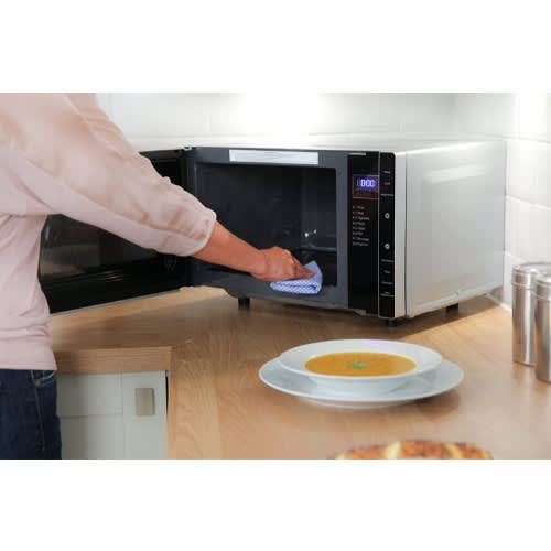 23 L -800w Silver Digital Flatbed Solo Microwave With 5 Power Levels