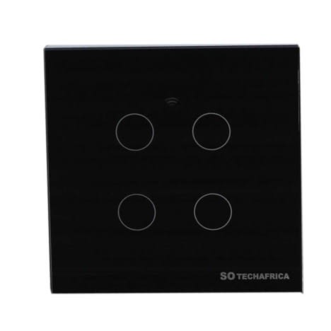 Tuya 4 Gang Wifi Smart Switch - Black
