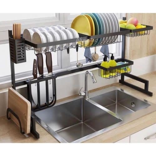 Stainless Steel Over Sink Kitchen Stand Drying Rack And Plate Holder Hanging Dish