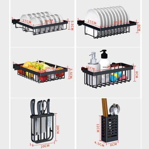 Stainless Steel Over Sink Kitchen Stand Drying Rack And Plate Holder Hanging Dish
