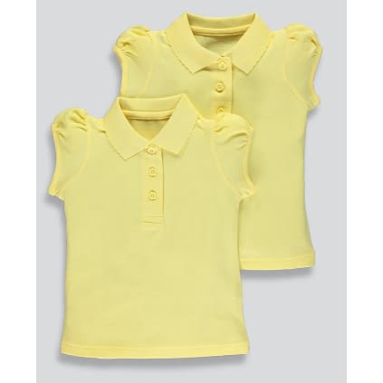 Girls Scallop Collar School Polo Shirt -2 Pieces