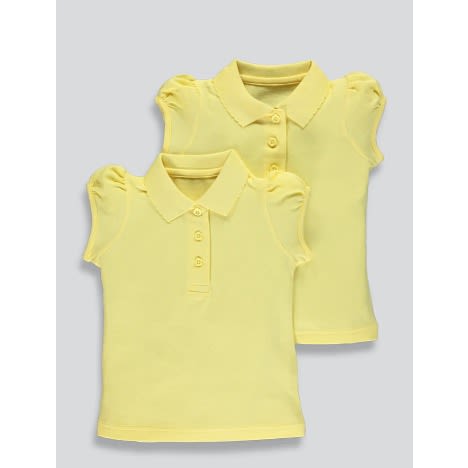 Girls Scallop Collar School Polo Shirt -2 Pieces