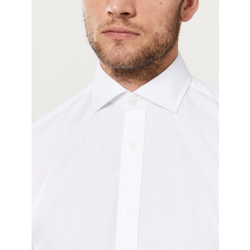 Slim Fit White Poplin Cutaway Collar Shirt