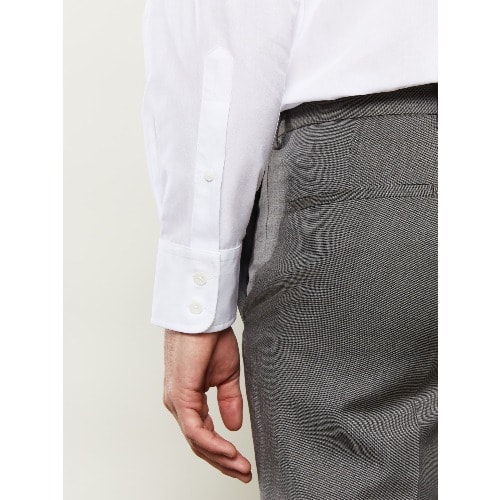 Slim Fit White Poplin Cutaway Collar Shirt