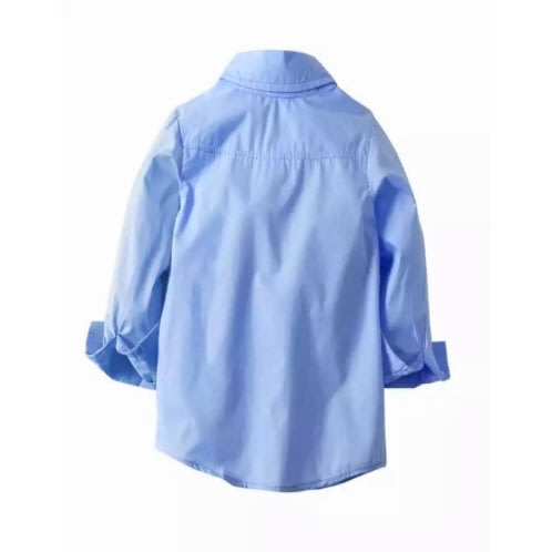 Kids Unisex Dress Shirt With Matching Bowtie  - Blue/black