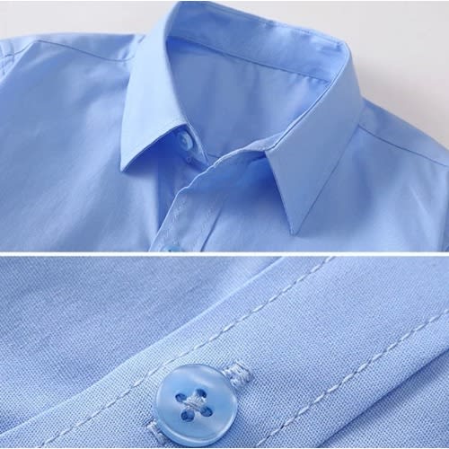 Kids Unisex Dress Shirt With Matching Bowtie  - Blue/black