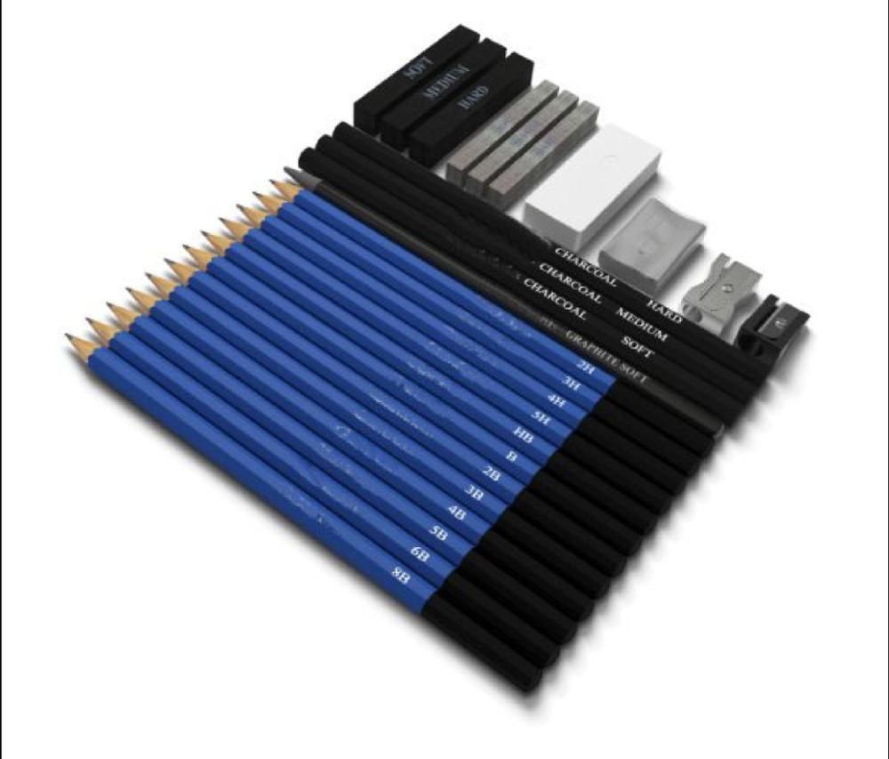 Hb Complete Set Of 26 Pieces Sketch Pencil Set For Students