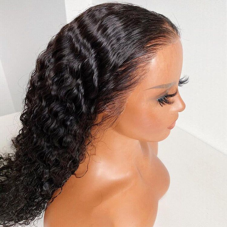 Deep Wave Hair Wig - High Density Transparent Skin Swiss Frontal Wig