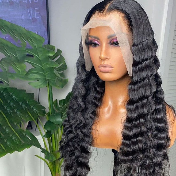 Deep Wave Hair Wig - High Density Transparent Skin Swiss Frontal Wig
