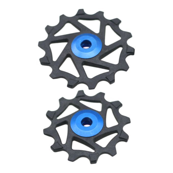 2pcs 12T 14T Ceramic Bearing Jockey Pulley Wheel Road Bike Rear Blue