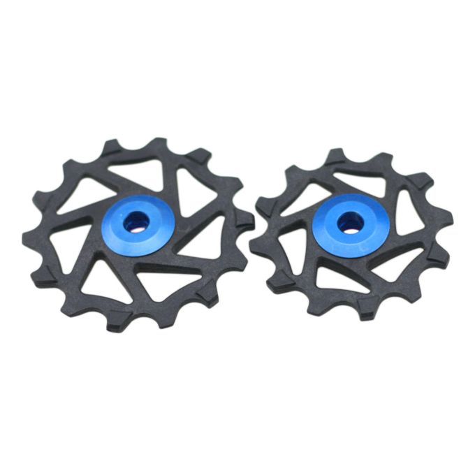 2pcs 12T 14T Ceramic Bearing Jockey Pulley Wheel Road Bike Rear Blue