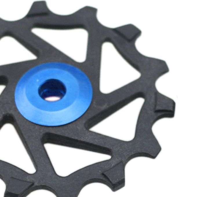 2pcs 12T 14T Ceramic Bearing Jockey Pulley Wheel Road Bike Rear Blue