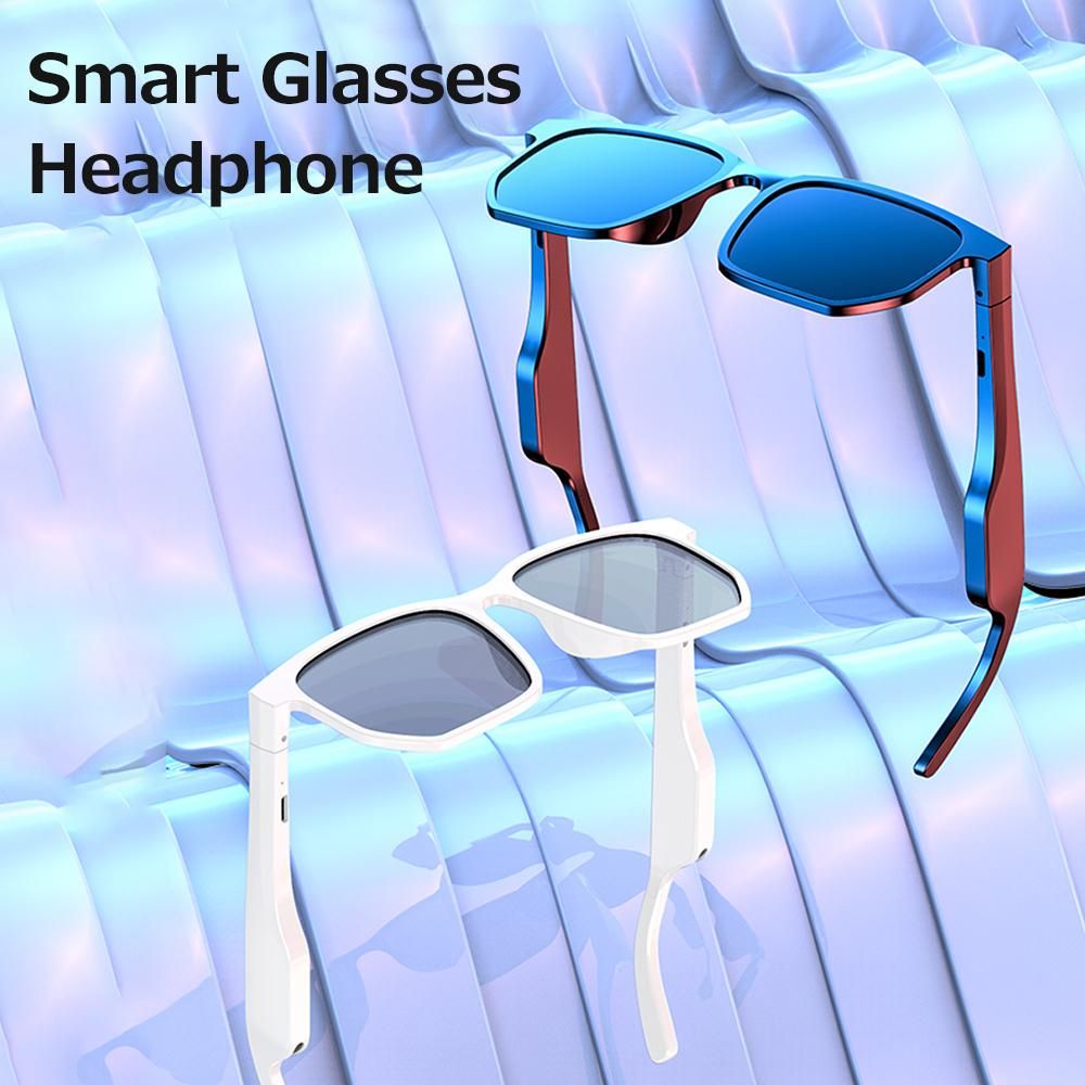 Smart Wireless BT5.0 Headset Music Glasses Outdoor Sports Headphone Stable Pairing Built-in Speaker Wide Compatibility Red