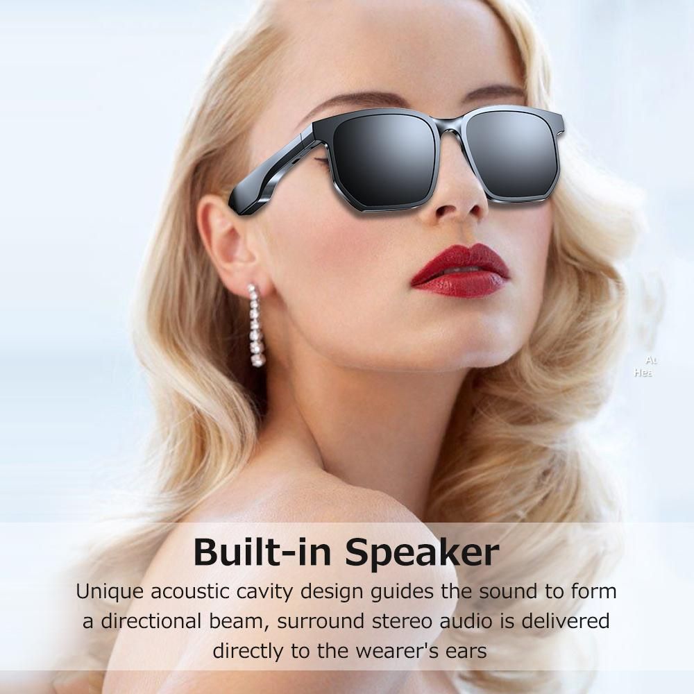 Smart Wireless BT5.0 Headset Music Glasses Outdoor Sports Headphone Stable Pairing Built-in Speaker Wide Compatibility Red