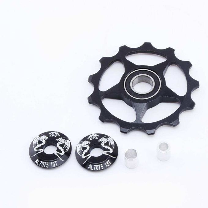 Aluminum Bicycle Rear Derailleur Pulley Guide Wheel Bicycle Rear Black