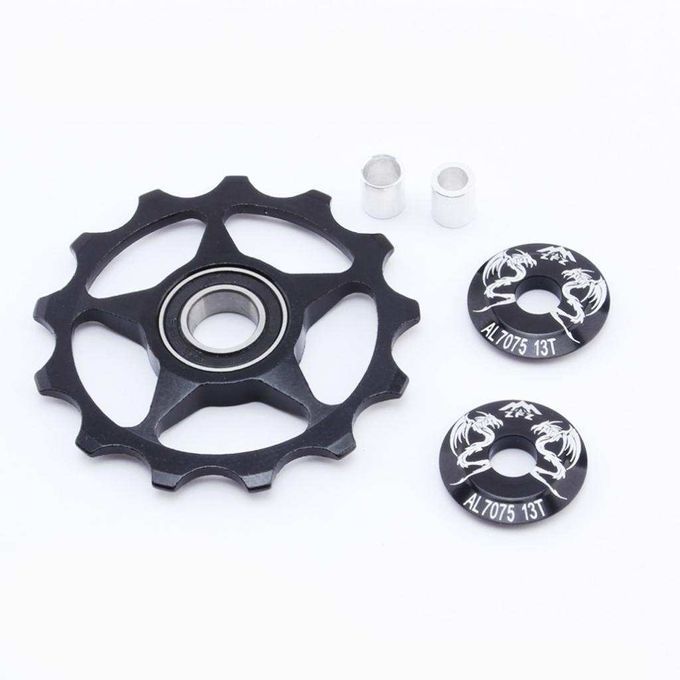 Aluminum Bicycle Rear Derailleur Pulley Guide Wheel Bicycle Rear Black