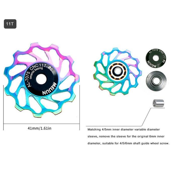 Mountain Bike  Erami  Rear Derailleur Guide Wheel Transmission Aluminum Alloy-colorful-11T