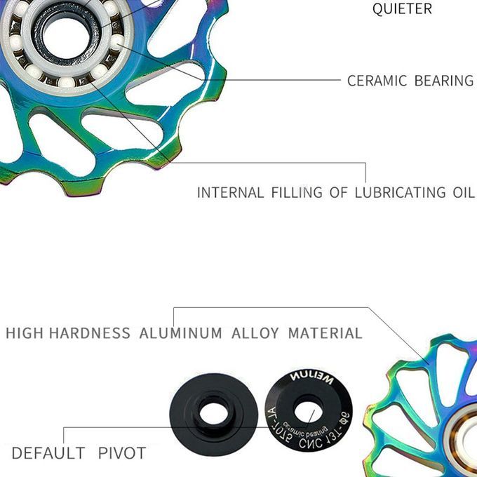 Mountain Bike  Erami  Rear Derailleur Guide Wheel Transmission Aluminum Alloy-colorful-11T