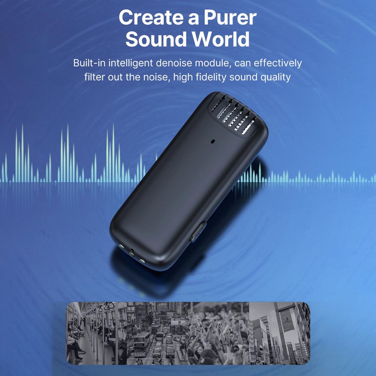 Ulanzi J11 Wireless Microphone System with 1 Mini Receiver & 1 Clip-on Microphones 20M/65ft Transmission Range Built-in Battery with Charging Case Replacement for iPhone 14/13/12/11 Series Smartphones