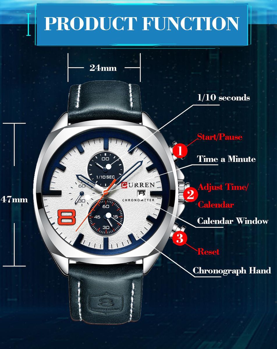 8324 Man Quartz Sport Watch Brand Fashion Casual Male