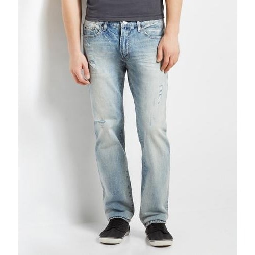 Straight Destroyed Light Wash Jeans