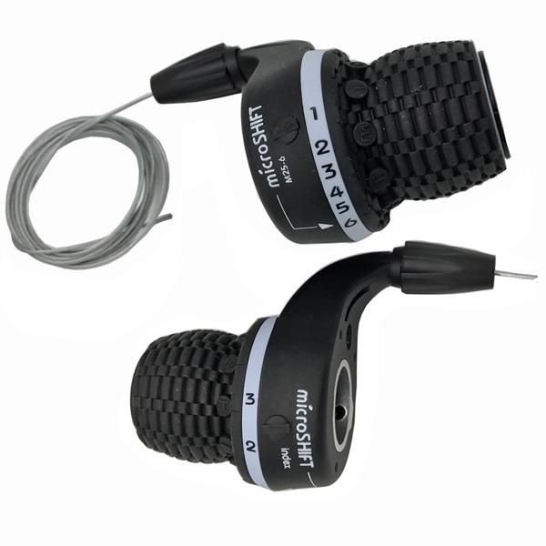 microSHIFT MS25-6 Twist Type Shifter MTB Bike 3 x 6 Speed Twist Grip Gear Shifters Trip Derailleur DIP Compatible for Shimano