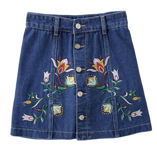 2017 New Women's Spring Summer Autumn Embroidery Cowboy