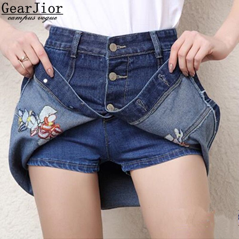 2017 New Women's Spring Summer Autumn Embroidery Cowboy