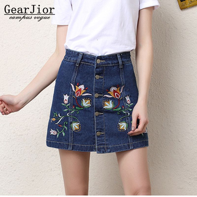 2017 New Women's Spring Summer Autumn Embroidery Cowboy