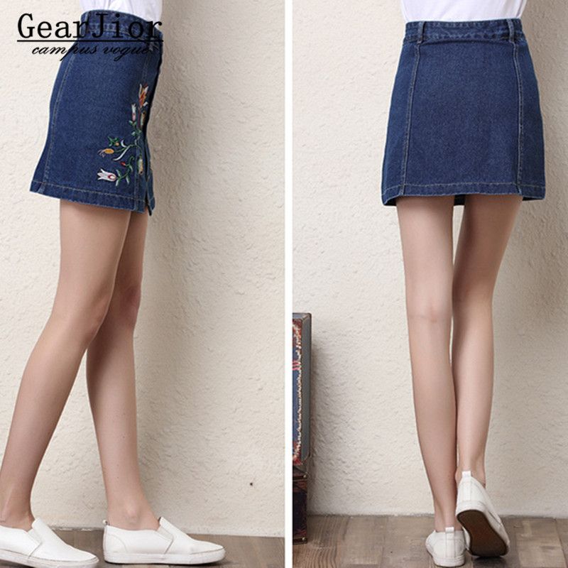 2017 New Women's Spring Summer Autumn Embroidery Cowboy