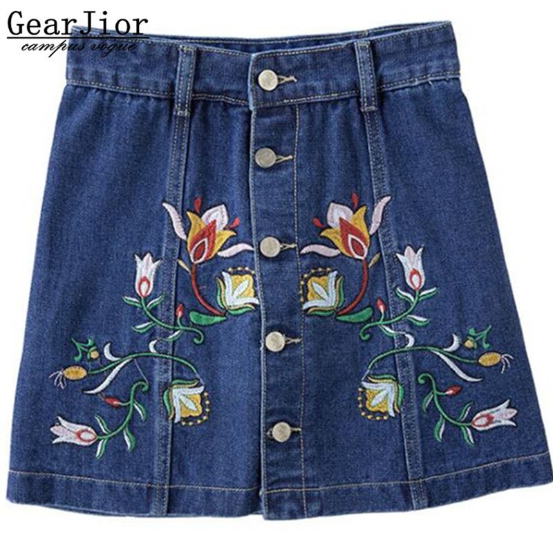 2017 New Women's Spring Summer Autumn Embroidery Cowboy