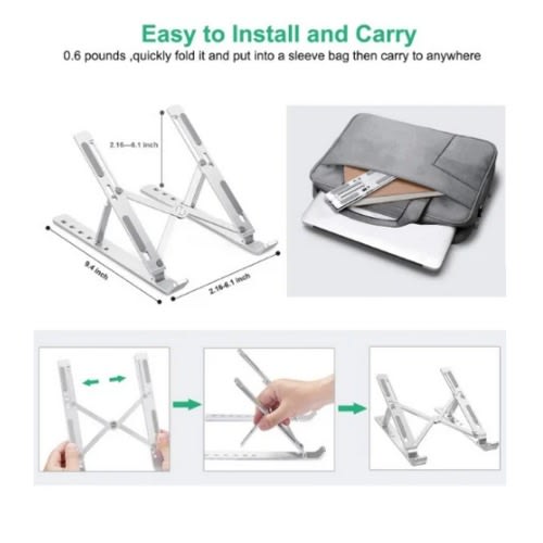 6 Steps Aluminum Adjustable Computer Laptop Stand