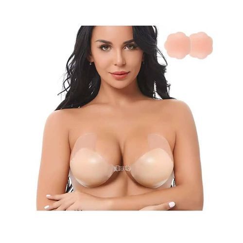 Silicone Gel Push Up Backless With Shoulders Strap Bra Cup