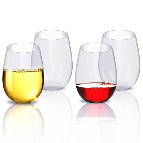 4pcs/set Wine Glass Plastic Shatterproof Red Wine Glass Juice Cocktail Scotch Whiskey Beer Glass Handleless Wine Glass