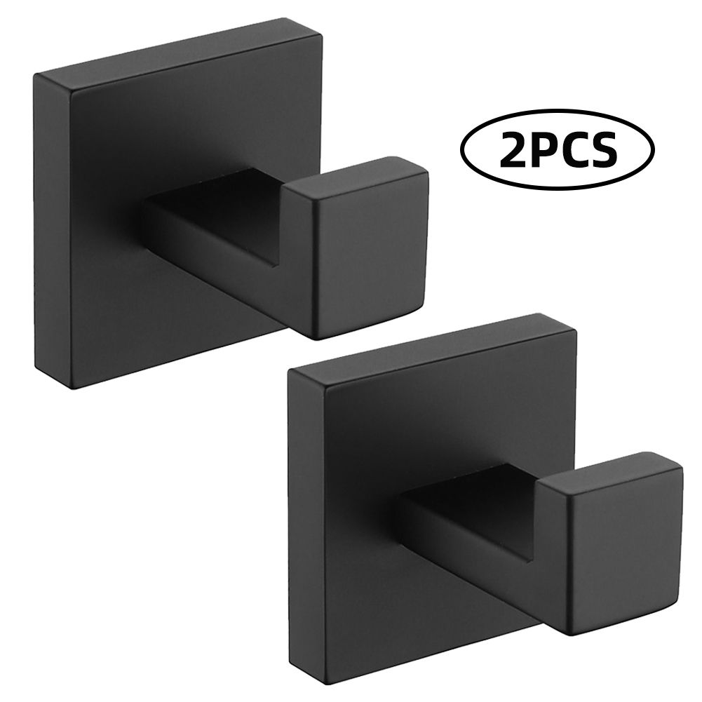 2 Pcs Wall Hooks Towel Hooks Black Made Of 304 Stainless
