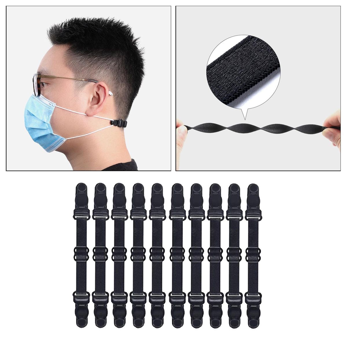 2x 10PCS  Extender Ear Hook Ear Strap Extension  Clips