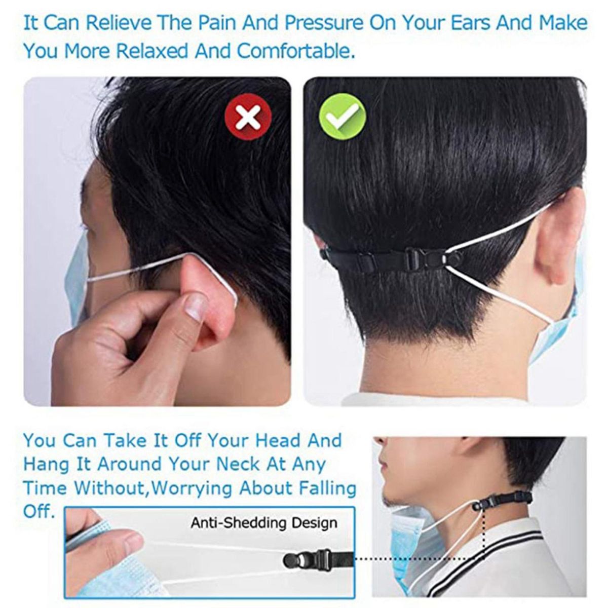 2x 10PCS  Extender Ear Hook Ear Strap Extension  Clips