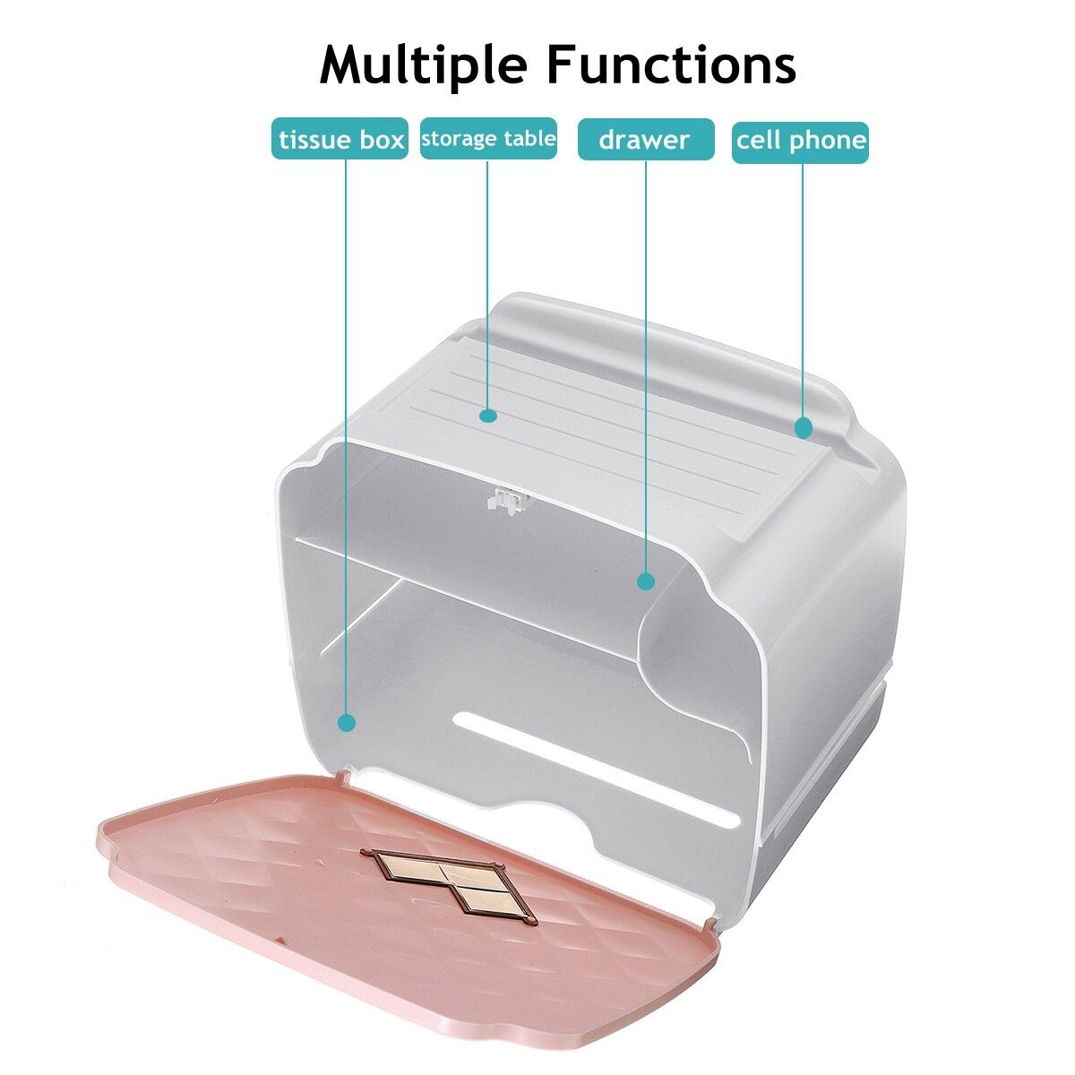 Double Toilet Tissue Box Toilet Double-layer Storage Rack Drawer Tray Punch-free Waterproof Wall-mounted Paper Roll Toilet Paper Holder Waterproof Wall-mounted Toilet Paper Box Tissue Tray Bathroom Shelf For Bathroom Kitchen 
