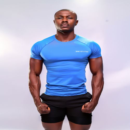 Men's Muscle Training Tee - Blue