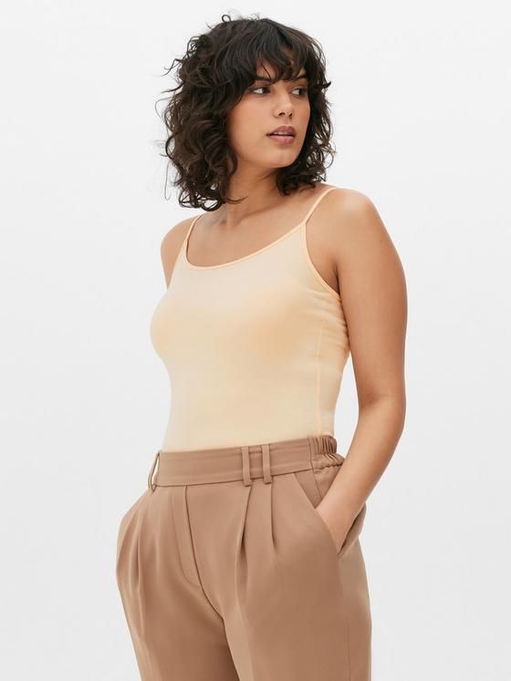 Adjustable Strap Stretch Camisole- Peach