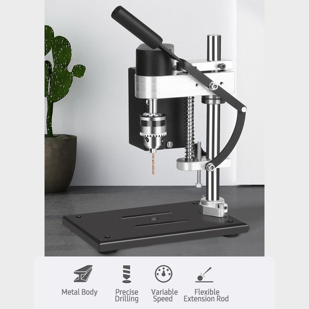 Mini Bench Drill Press Stand Kit With Vise, Extension Rod,