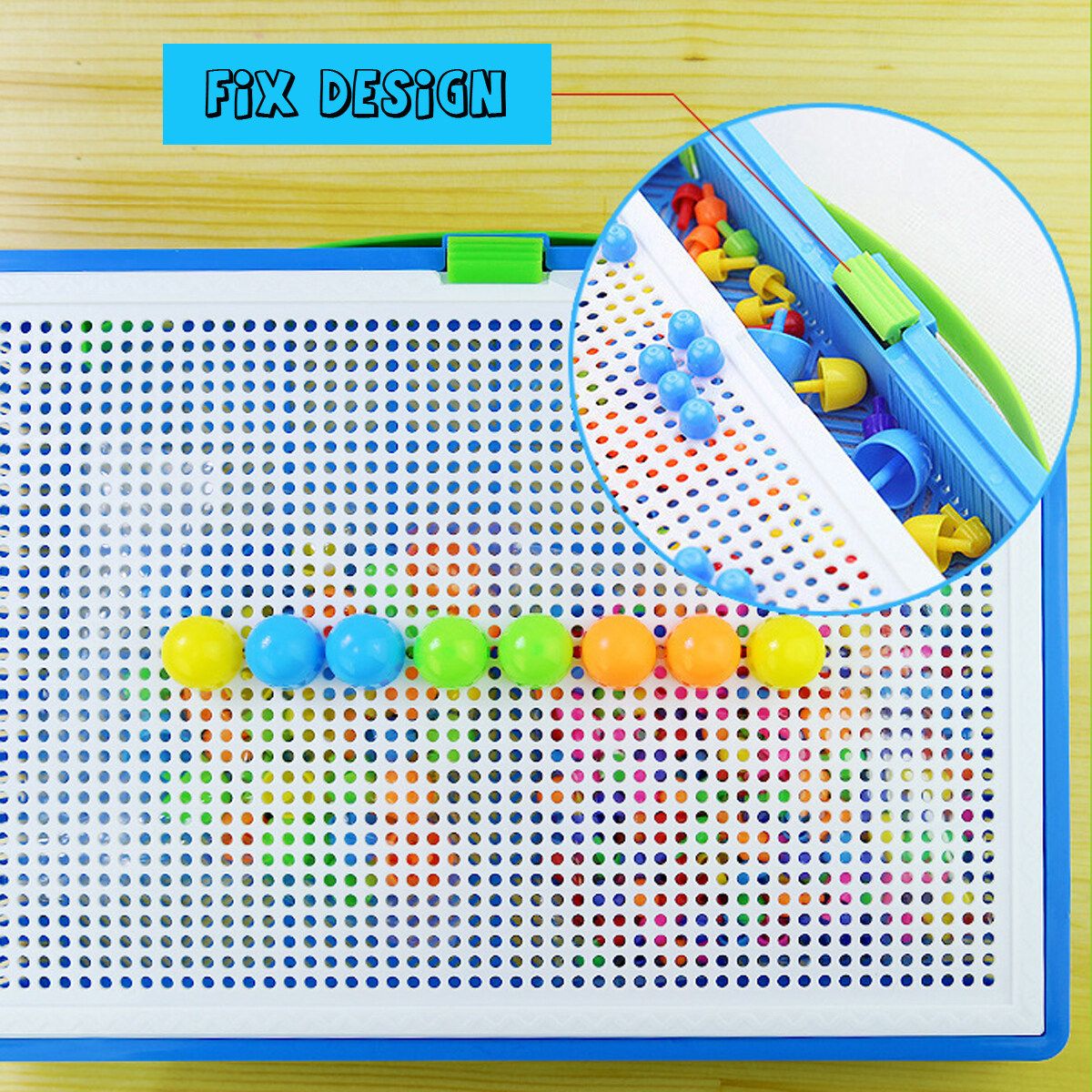 296Pcs Kids Pegs Board Educational Toys Children Puzzle Learning Creative Gift