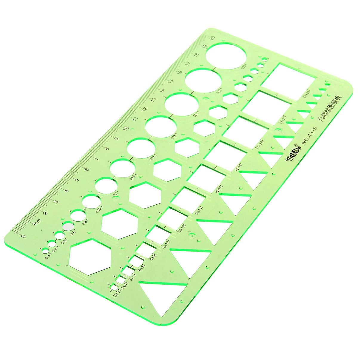 Plastic Circles Squares Hexagons Geometric Template Ruler Stencil Measuring Tool